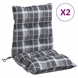 Maison Chic Lot de 2 Coussins Confort,Coussins de chaise à dossier bas motif carreaux gris -GKD78813