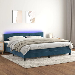 Sommier à lattes LED,Cadre à lattes de lit avec matelas pour Adulte Bleu foncé 200x200 cm -MN39210