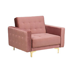 Beliani Fauteuil Velours Rose ABERDEEN