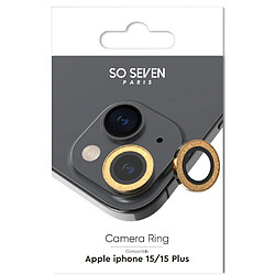 Avis So Seven Protège-caméra pour Apple iPhone 15 / 15 Plus Rings Antichoc Dorée