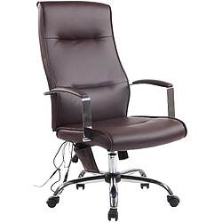 Decoshop26 Fauteuil de bureau sur roulettes fonction massage mécanisme de balance en PVC marron 10_0002605