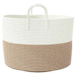 Acheter vidaXL Panier de rangement marron et blanc Ø51x33 cm coton