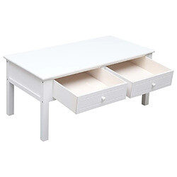 Avis vidaXL Table basse Blanc 100x50x45 cm Bois