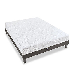 Olympe Literie Ensemble Eupraxie Ensemble EUPRAXIE 180x200 cm | Matelas Mémoire de forme + Sommier Bois