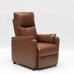 Avis Produceshop Fauteuil relax inclinable avec repose-pieds en similcuir Giulia, Couleur: Marron