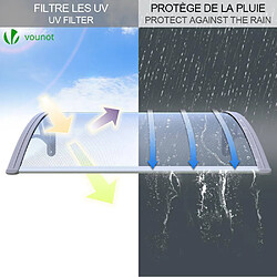 Avis Vounot Auvent de porte marquise 120x80 cm transparent en Polycarbonate anti UV