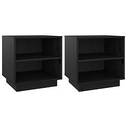 vidaXL Tables de chevet 2 pcs Noir 40x34x40 cm Bois de pin solide