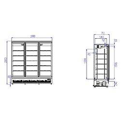 Grande Armoire a Boisson Réfrigérée 1530 L - Combisteel