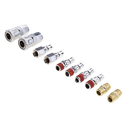 10pcs Raccord De Compresseur De Tuyau De Ligne D'Air 1.4'' BSP Argenté Raccord pour compresseur de flexible d'air