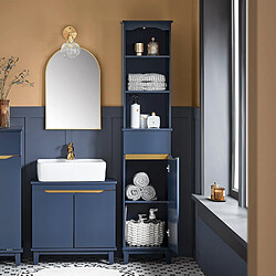 SoBuy BZR112-B Meuble Colonne de Salle de Bain, Armoire Haute, Étagère de Rangement, Placard de Rangement, Colonne de Rangement 