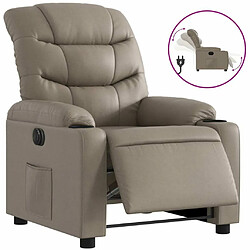 Maison Chic Fauteuil Relax pour salon, Fauteuil inclinable électrique Cappuccino Similicuir -GKD37496