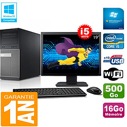 PC Tour DELL 9020 Core I5-4570 Ram 16Go Disque 500 Go Wifi W7 Ecran 19" - Occasion