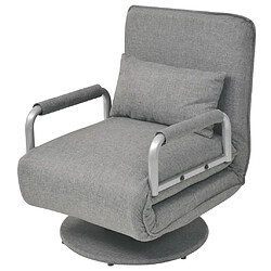 vidaXL Fauteuil pivotant et canapé-lit Gris clair Tissu