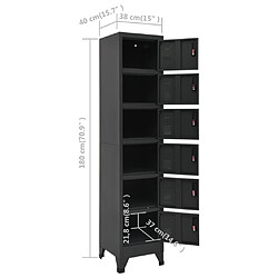 vidaXL Armoire à casiers Anthracite 38x40x180 cm Acier pas cher