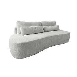 Bestmobilier Mahina - canapé droit 3 places sans accoudoirs - convertible avec coffre - en tissu bouclette Mahina - canapé droit 3 places sans accoudoirs - convertible avec coffre - en tissu bouclette - Gris clair