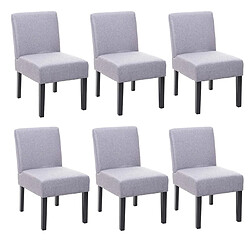 Decoshop26 Lot de 6 chaises à manger en tissu gris pieds en bois design simple siège extra long 04_0002121 