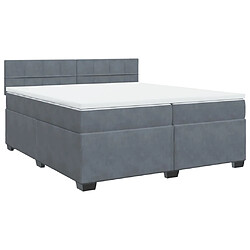 Avis Vidaxl Sommier à lattes de lit et matelas Gris foncé 200x200cm Velours