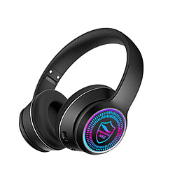 Casque d'écoute avec microphone câblé Wireless Headset Noise Canceling Surround Sound USB Lightweight Volume Control Bluetooth LED Light Adjustable Headphones pour Computer Games Laptop - gris