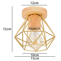 Stoex Lampe de Plafond Moderne Plafonnier Cage en Métal Luminaire Plafonnier Rétro Intérieur Or Pour Couloir Bar Club pas cher