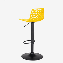 Acheter Tabouret Design Cuisine Bar Base Noire Mate Réglable Grand Soleil Spider Matt, Couleur: Jaune