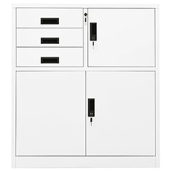 vidaXL Armoire de bureau Blanc 90x40x102 cm Acier