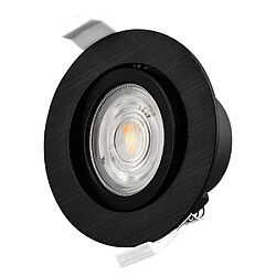 BRAYTRON Lot de 50 spots LED encastrables 3en1 rond noir 7W IP20