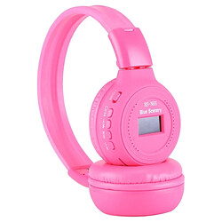 Wewoo Lecteur MP3 Magenta Casque Pliant Stéréo HiFi Sans Fil avec Écran LCD & TF Card Slot & Voyant LED et Fonction FM