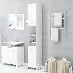 vidaXL Armoire de salle de bain Blanc brillant Bois d'ingénierie