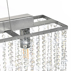 vidaXL Plafonnier avec perles de cristal Argenté 104 cm E14 pas cher