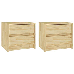 vidaXL Tables de chevet 2 pcs 40x30,5x35,5 cm bois de pin solide