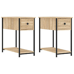 vidaXL Tables de chevet 2 pcs chêne sonoma 30x60x60 cm bois ingénierie