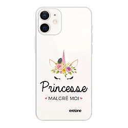 Coque iPhone 12 mini souple transparente Princesse malgré moi 2019 Motif Ecriture Tendance Evetane 