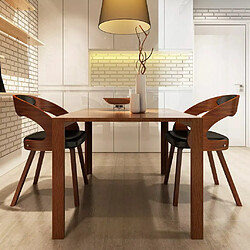 Decoshop26 Lot de 2 chaises de salle à manger cuisine design moderne synthétique marron CDS020707 pas cher