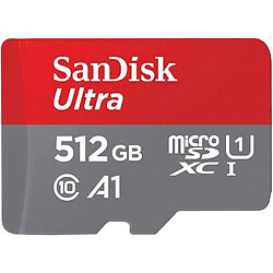 SanDisk Carte Mmoire microSDXC Ultra 512 Go Adaptateur SD Vitesse de Lecture Allant jusqu 120MBS Classe 10 U1 homologue A1[7911]