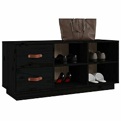 Acheter Maison Chic Banc à chaussures | Meuble de rangement à chaussures Meuble d'Entrée Noir 100x34x45 cm Bois de pin massif -MN24522