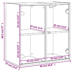 vidaXL Armoire murale avec portes en verre chêne sonoma 68x37x68,5 cm pas cher