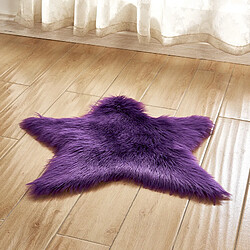 LUUCOZK Fausse fourrure moelleuxTapis à poils longs pour chambre à coucher, salon - Pentagone violet-60 de diamètre