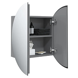 Acheter vidaXL Armoire de salle de bain miroir rond et LED Gris 47x47x17,5 cm