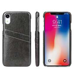 Etui en PU revêtue de cire de pétrole noir pour votre Apple iPhone XR