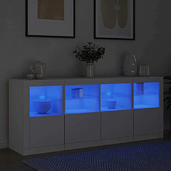 Acheter Maison Chic Commode Buffet - Meuble de rangement avec lumières LED blanc 163x37x67 cm -GKD48012