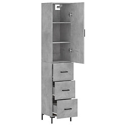 Acheter Maison Chic Buffet,Meuble de Rangement,commode pour salon,Cuisine Gris béton 34,5x34x180 cm Bois d'ingénierie -MN90642