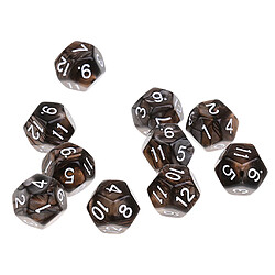 Avis 10pcs 12 sided dés d12 dés polyédriques pour dungeons et dragons jeux de table café gris