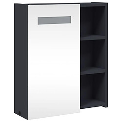 Avis vidaXL Armoire de salle de bain à miroir avec LED gris 45x13x52 cm