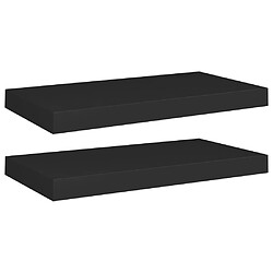 vidaXL Étagères murales flottantes 2 pcs noir 50x23x3,8 cm MDF