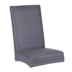 Acheter 1 Pc Élastique Solide PU Housse De Chaise En Cuir De Mariage Restaurant Chaise Housse Gris