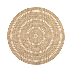 Avril Paris Tapis extérieur rond - 120cm - naturel - 100% polypropylène résistant aux UV - 1400 gr/m2 - TYCIA