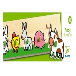 Puzzle en bois gros boutons Farm'n'co - Djeco