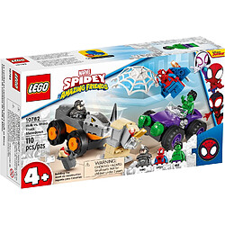 LEGO Marvel Spiderman Le combat des camions, Hulk contre le Rhino 