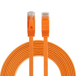 Wewoo Câble réseau LAN plat Ethernet Orange ultra-plat 3m CAT6, cordon RJ45