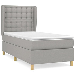 Maison Chic Lit adulte- Lit + matelas,Sommier à lattes de lit et matelas Gris clair 90x190 cm Tissu -GKD46797